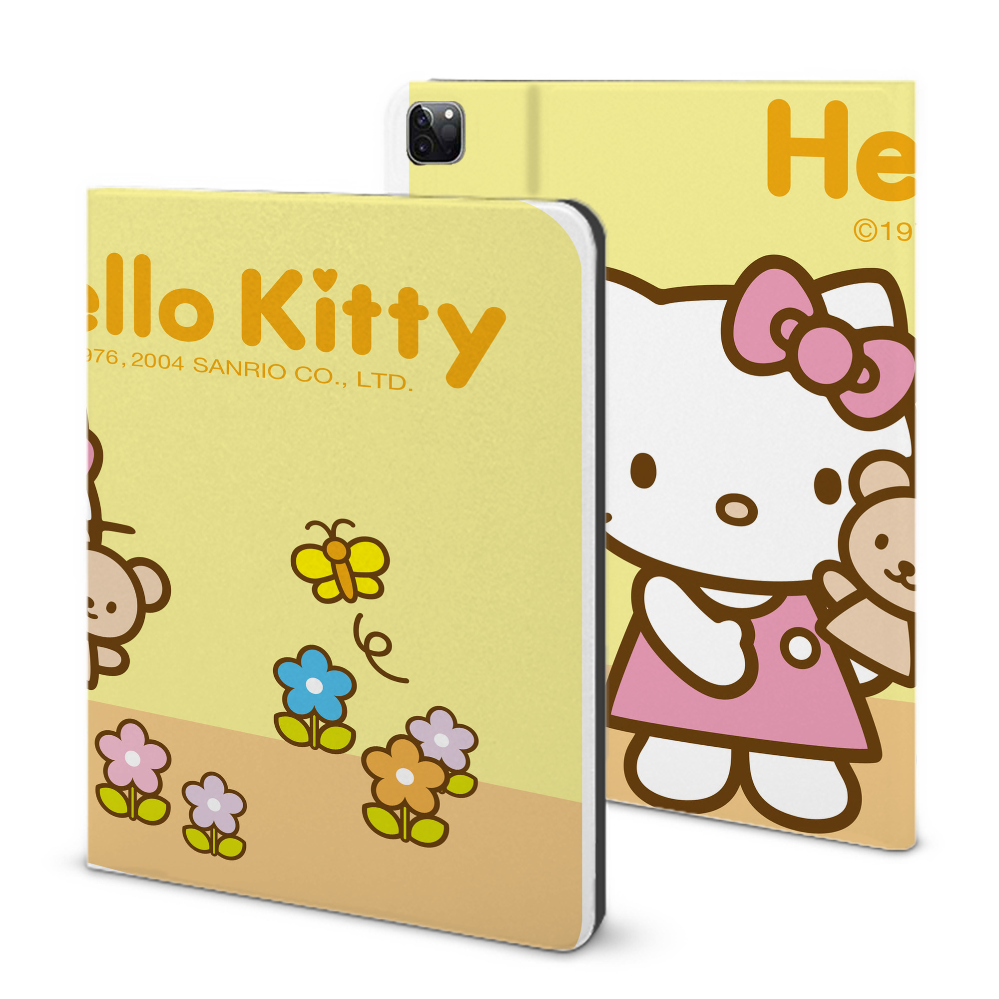 （画像用） Hello Kitty ハローキティ IPad ケース ブック型 PUレザー TPU 耐衝撃 軽量 薄型 ペン収納なし 全面保護 IPad 各モデル対応